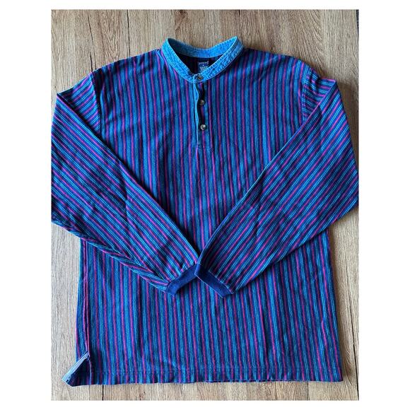 Lands' End Men's Vtg Stripped Button Long Sleeve Size Medium - Picture 1 of 5
